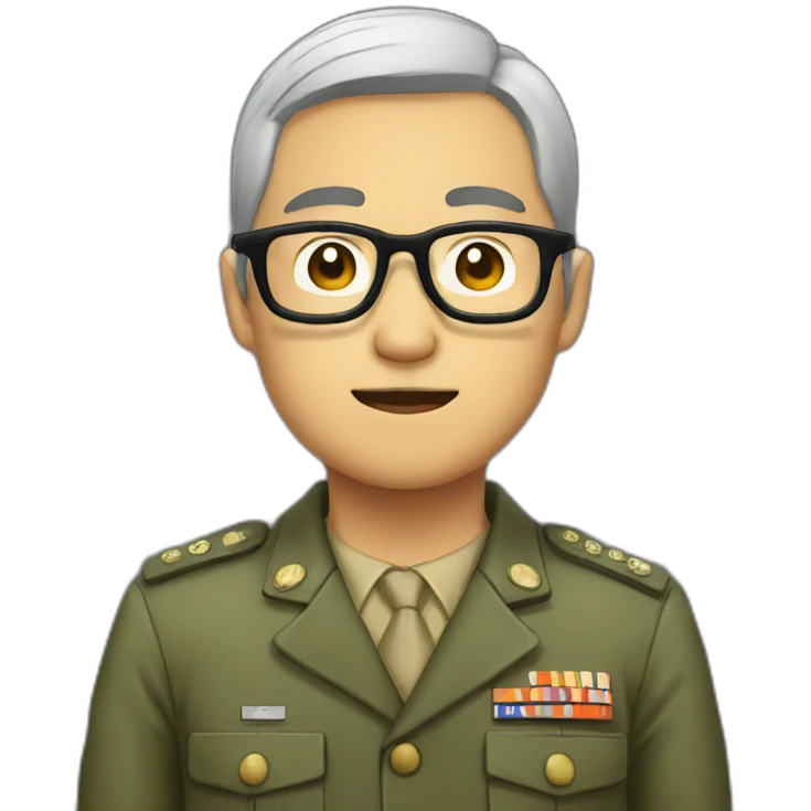 Former Japanese soldier wearing glasses emoji