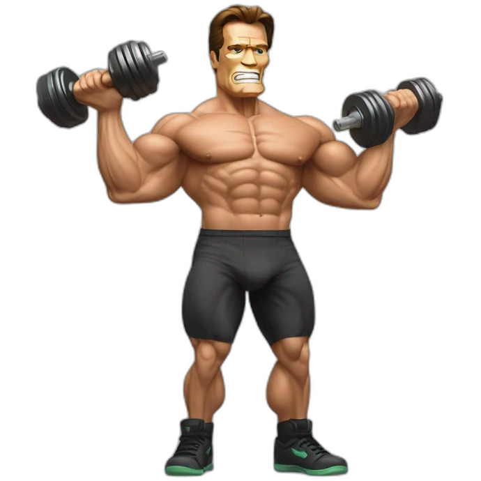 Arnold schwarzenegger with dumbell emoji
