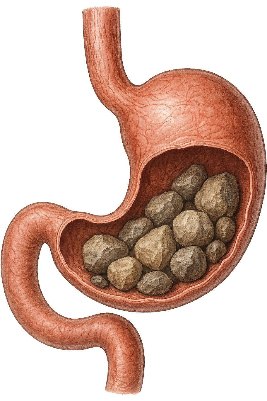 Sassi nello stomaco durante la digestione emoji