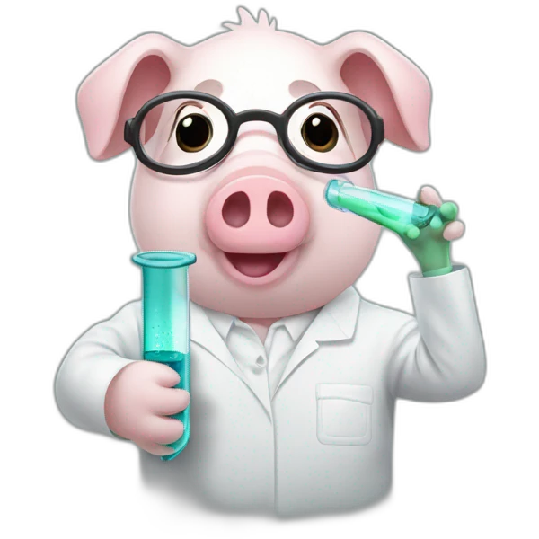 Scientist pig test tube with glasses emoji