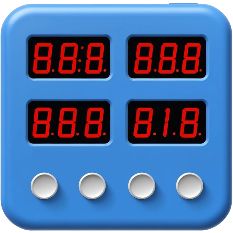 electronic timer board blue (#00A3E0) and red (#F9423A) emoji