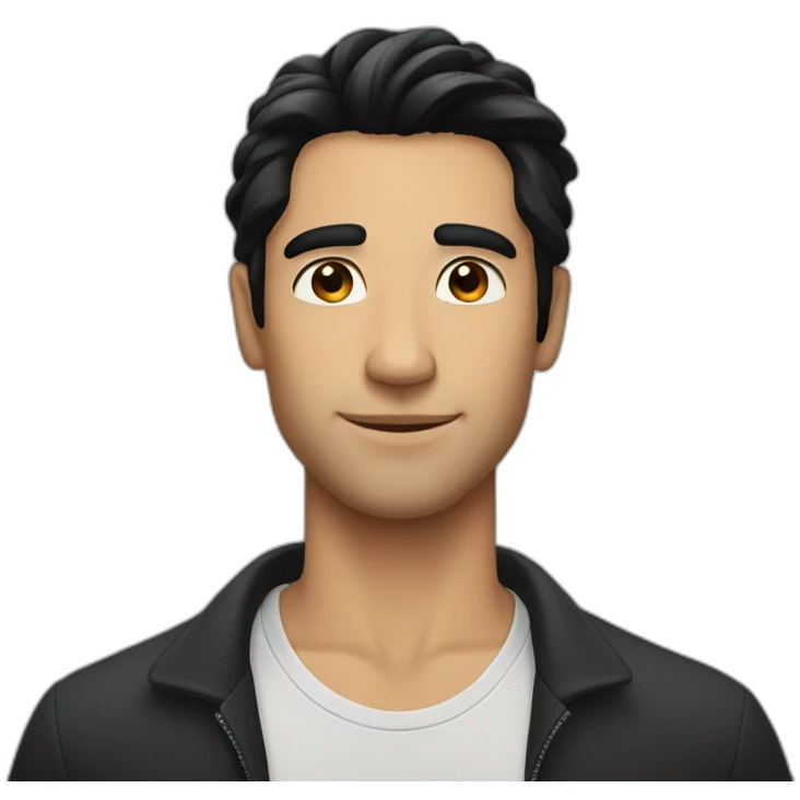 Handsome man with black hair  emoji