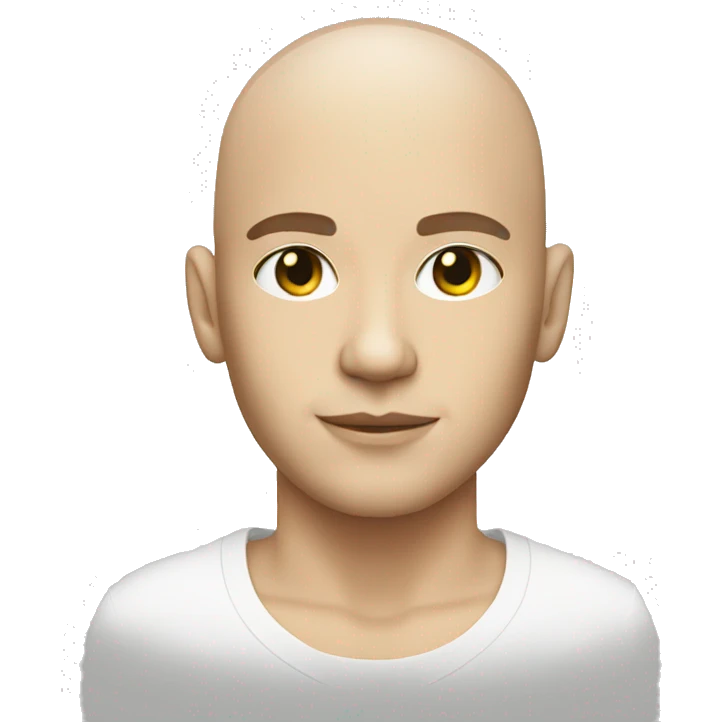 white skin dj with shaved head emoji