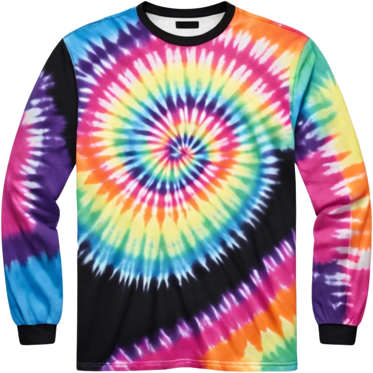 Long sleeve black tie dye shirt emoji