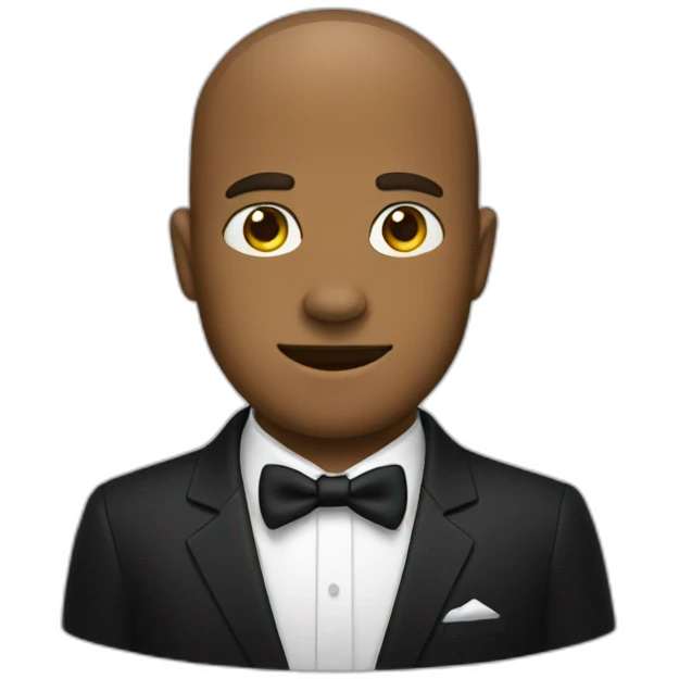 man in black tie suit emoji
