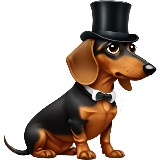 Dachshund wearing a monocle  emoji