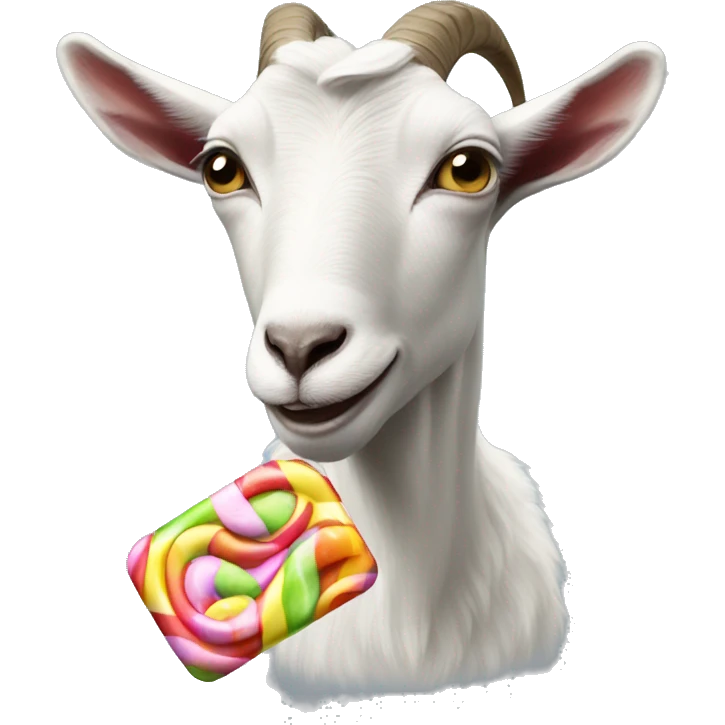 Goat eat candy emoji