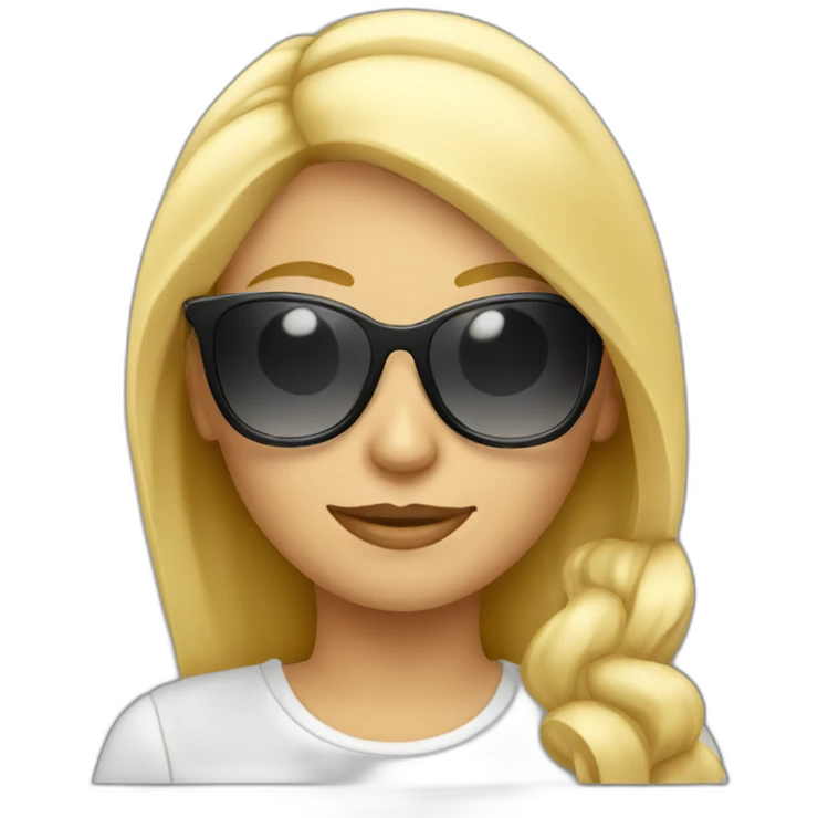 blond woman marketer with sun glasses emoji