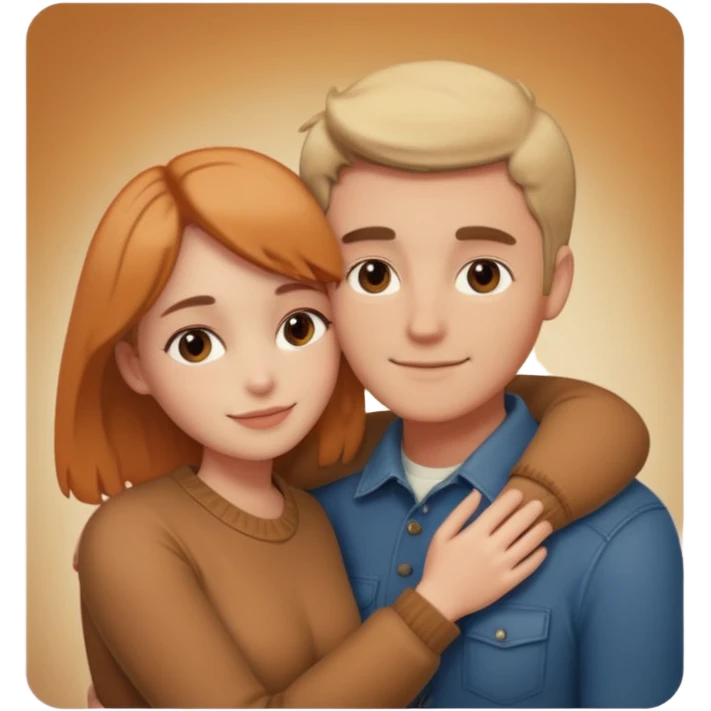Couple hugs polaroid emoji