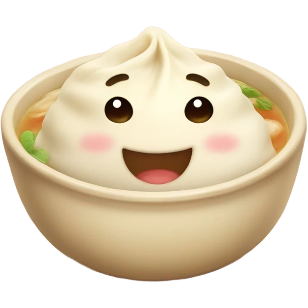 Cute soup dumpling smiling emoji