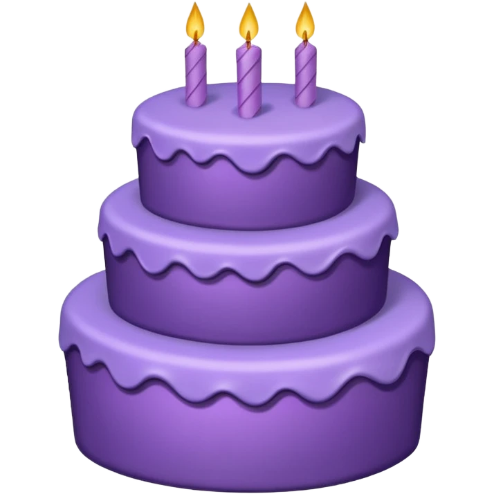 a-big-three-tiered-purple-cake-without-candles-popins emoji