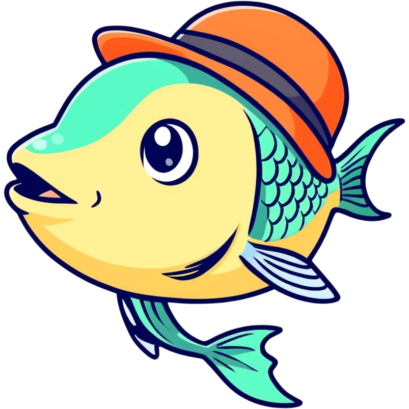 fish wearing a hat emoji
