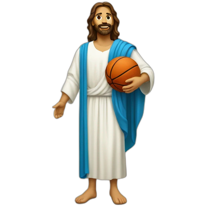 Jesus qui joue au basket-ball emoji