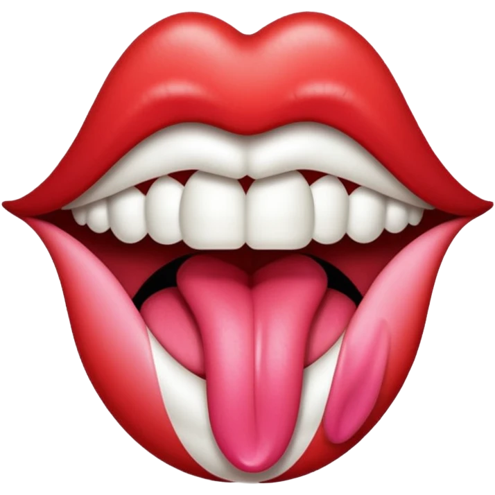a mouth with its tongue sticking out, referencing the Rolling Stones album emoji