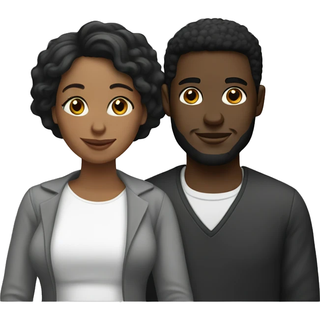 Black and white couple  emoji