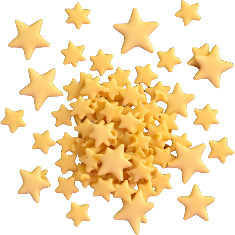 stelline pasta scattered in a playful arrangement emoji