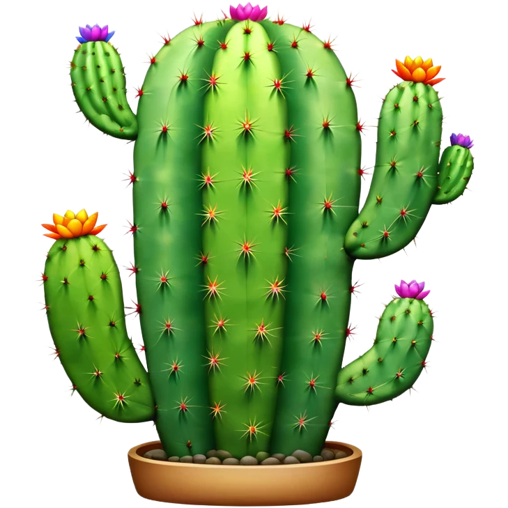Cactus arc-en-ciel emoji