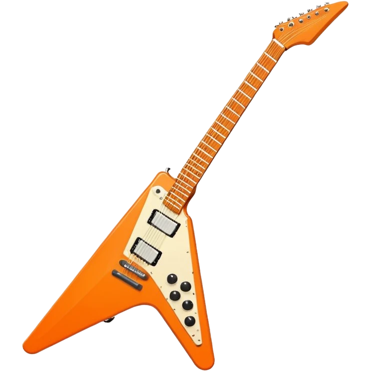 Orange Flying V guitar  emoji
