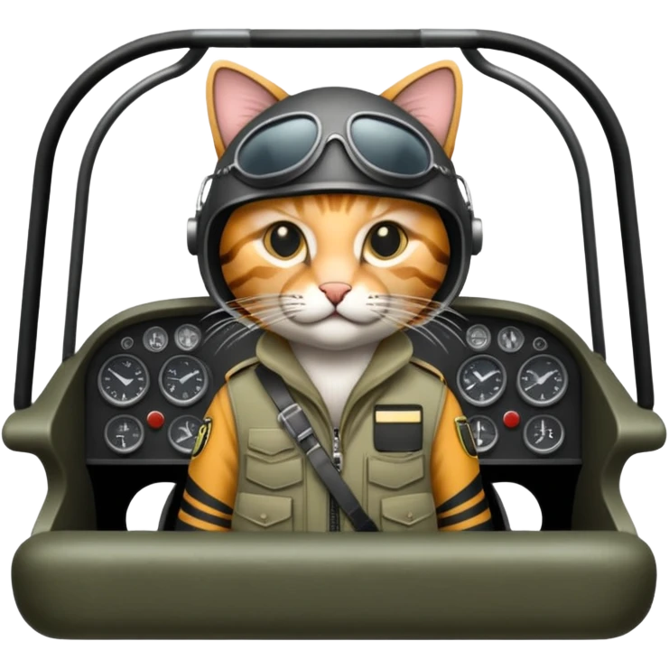 Katze sitzt in jagdbomber emoji