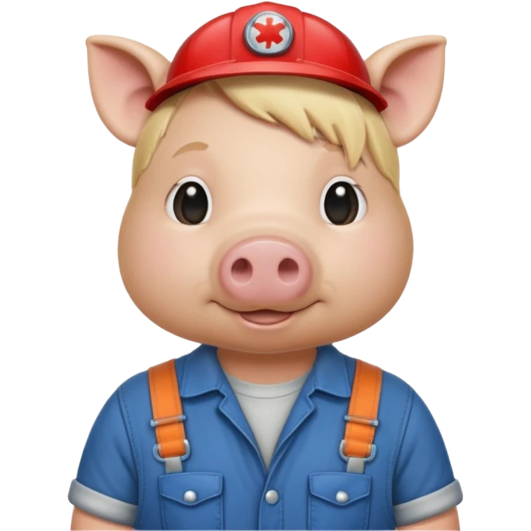 blonde mechanic pig emoji