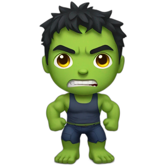 a hulk with a pikachu face emoji