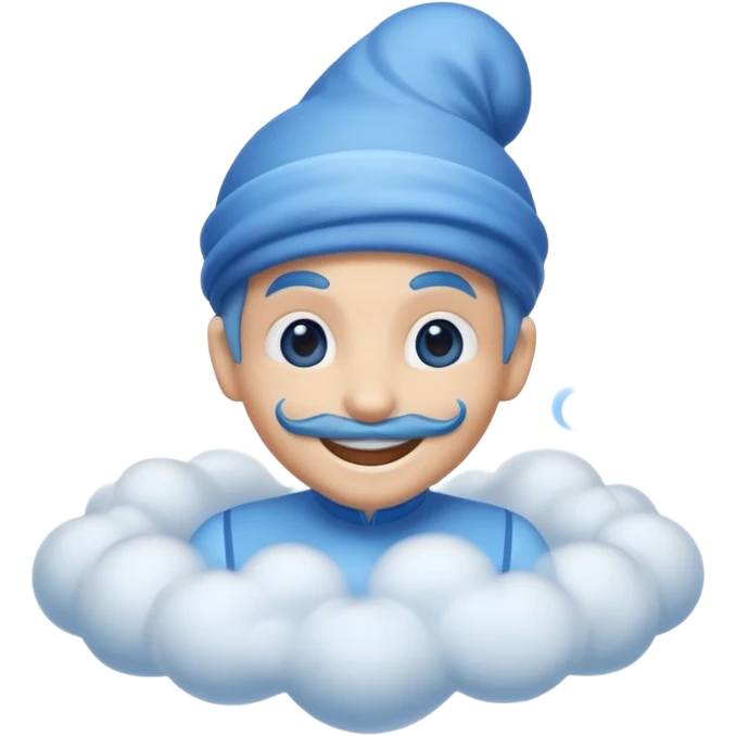 blue genie emerging smoke. emoji