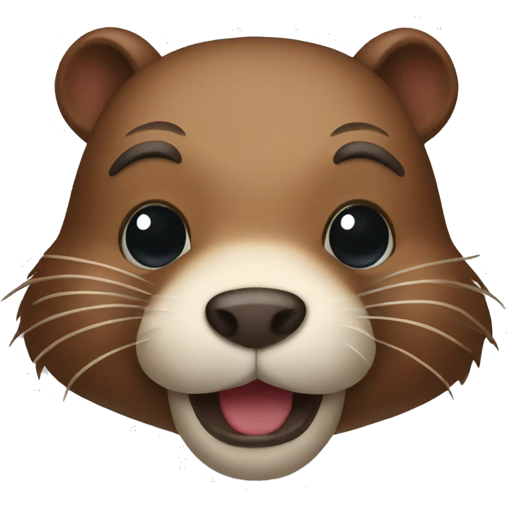 A cute beaver face emoji