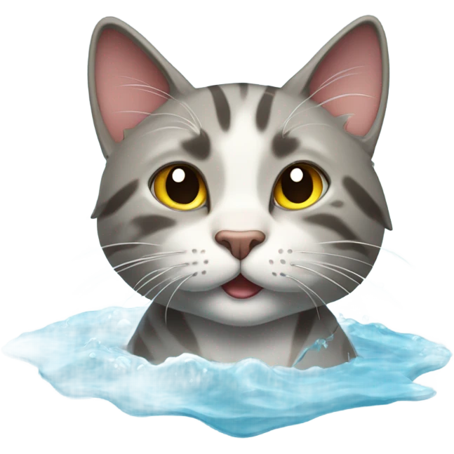 swimming cat  emoji