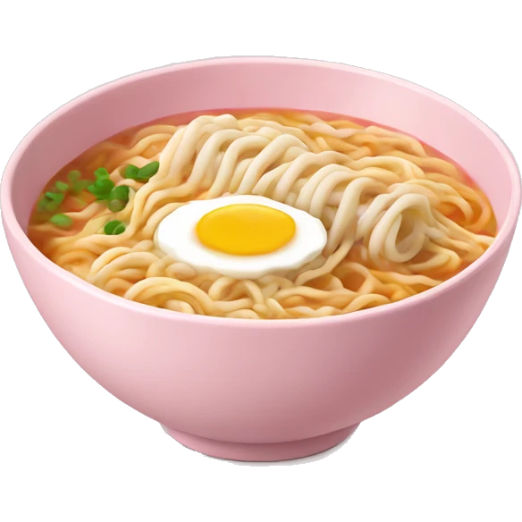 Ramen in a light pink bowl emoji