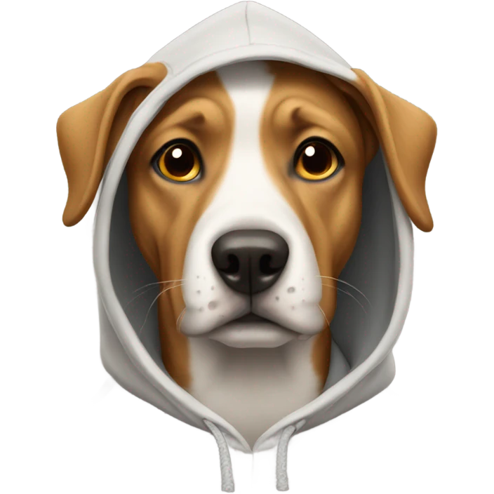 Dog wearing a hoodie emoji