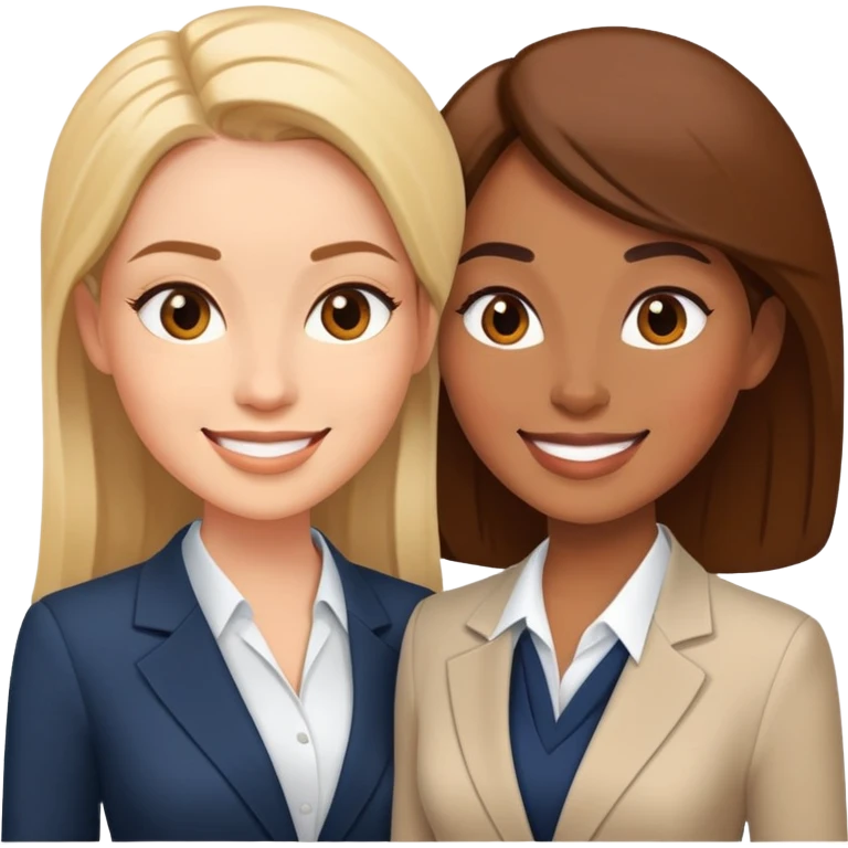 Two business woman talking emoji