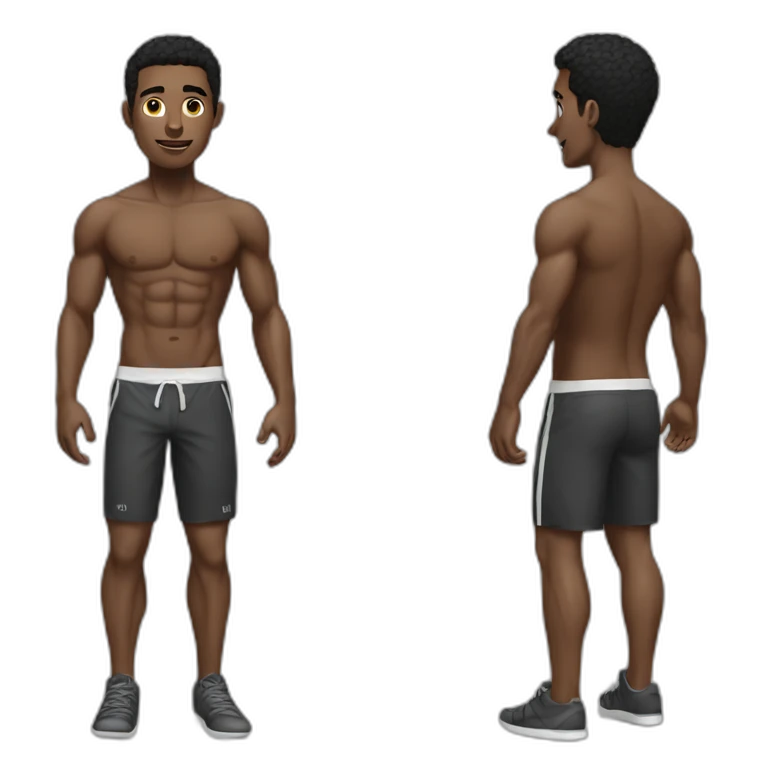 skinny guy with gym clothe emoji