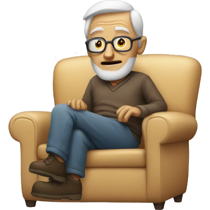 Old man on a couch emoji