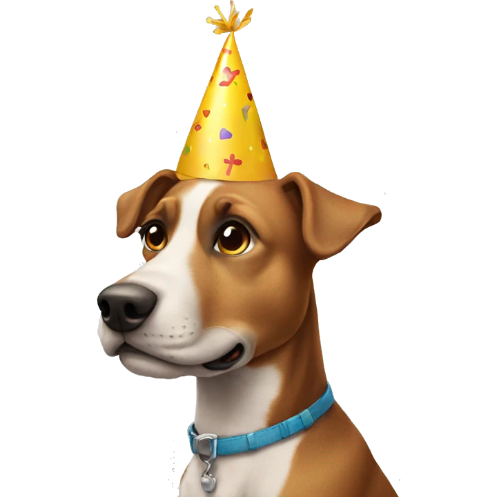 Dog has a birthday emoji
