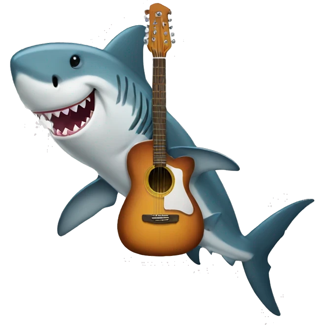 Shark with guitar emoji