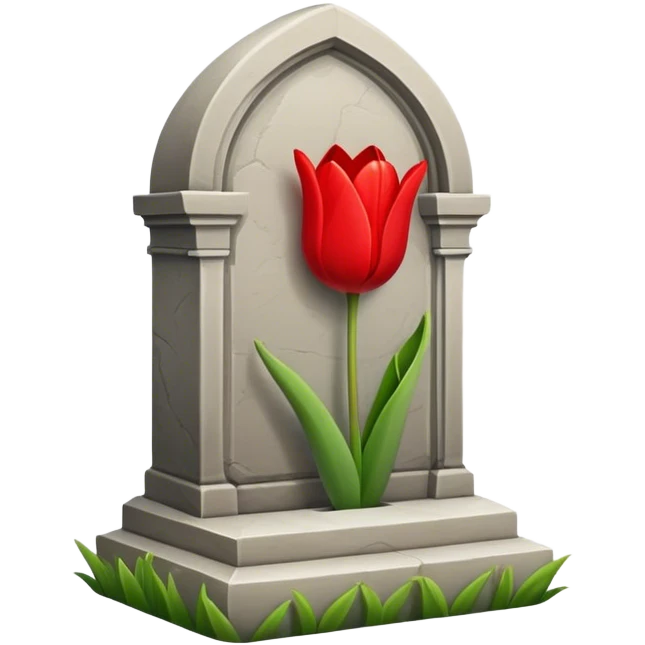 tomb with tulip emoji