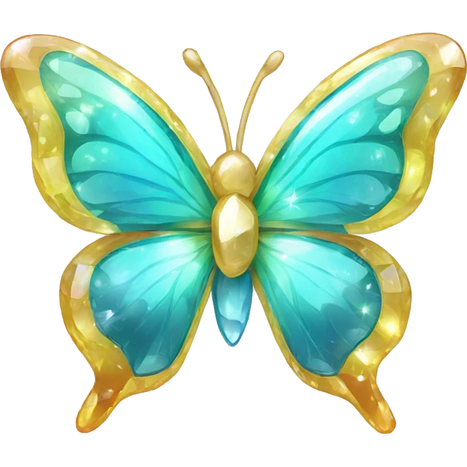 Shiny sparkly glass crystal butterfly emoji