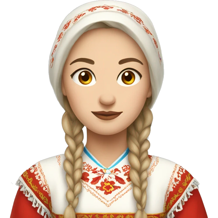 Russian woman wearing traditional russian clothing emoji