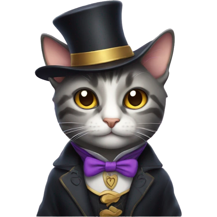 cat in a cute magician outfit emoji
