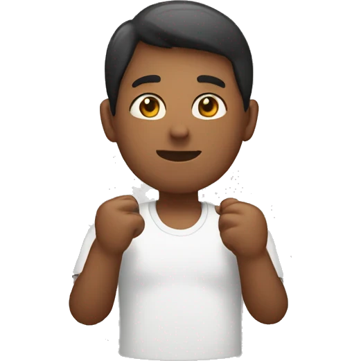 person with hands on chest emoji