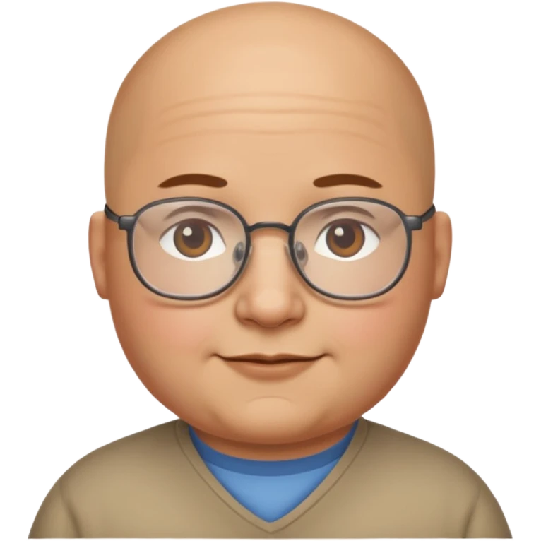 bald from the middle chubby face with glasses emoji