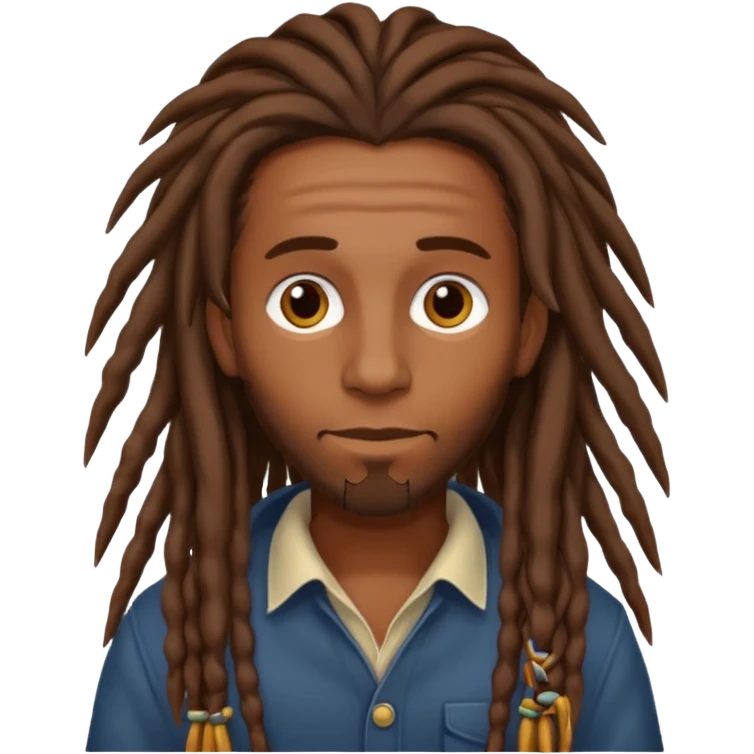 Man with long brown dreadlocks emoji