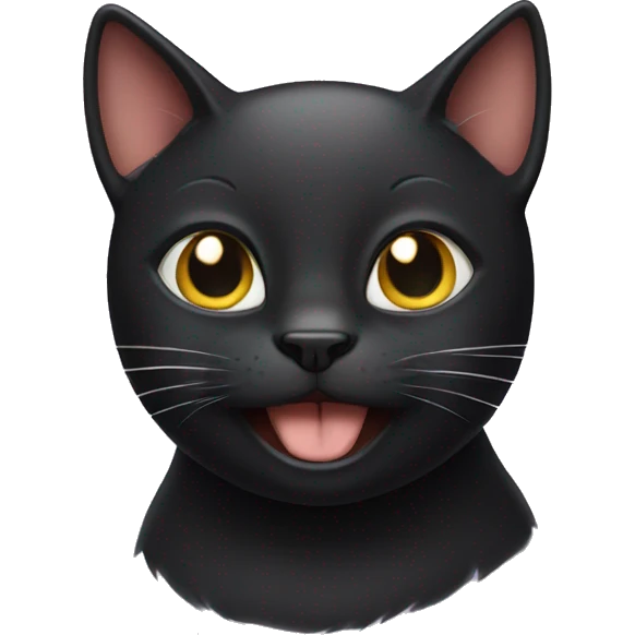 Happy black cat  emoji