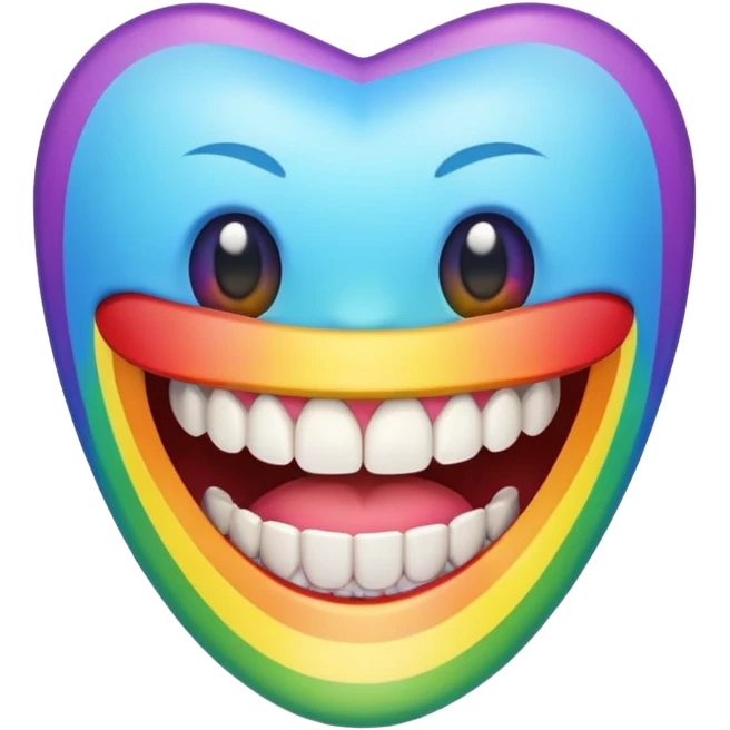 a beautiful rainbow teeth emoji