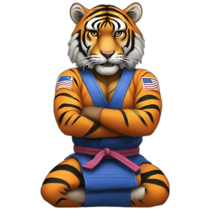 BJJ seated guard  Tiger  emoji
