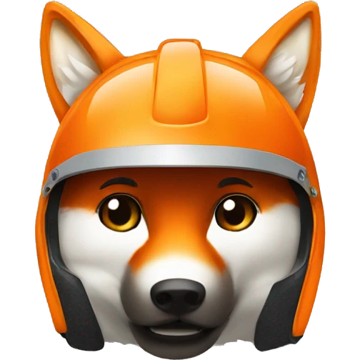 safety helmet fox emoji