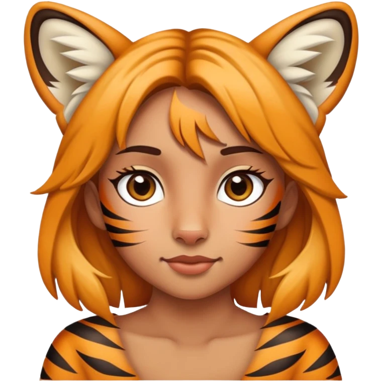 The girl with the tiger's ears emoji