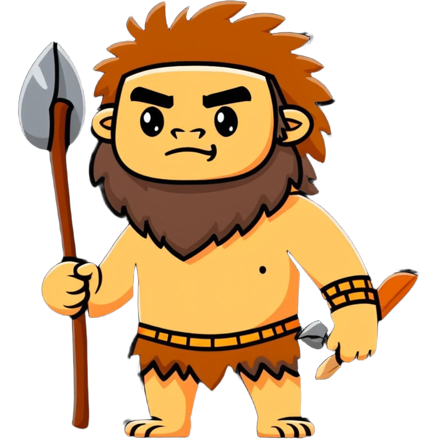caveman with animal fur clothing and a club emoji