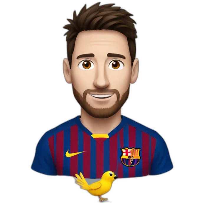 Messi with yellow bird  emoji