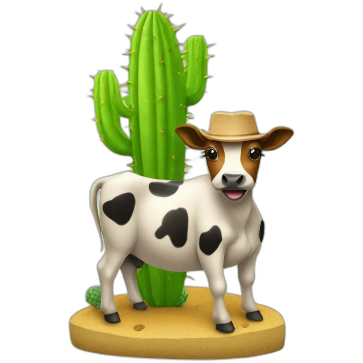 vache sur un cactus sur un caca emoji